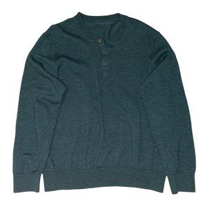 UNTUCKit Travis Henley Sweater 100% Extra Fine Merino Wool Green Size Medium